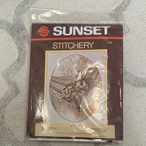 Sunset Stitchery Wall Hanging Kit - Brown and Cream